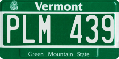 VT license plate PLM439
