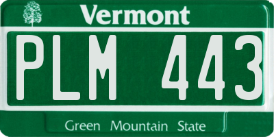 VT license plate PLM443