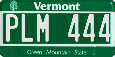 VT license plate PLM444