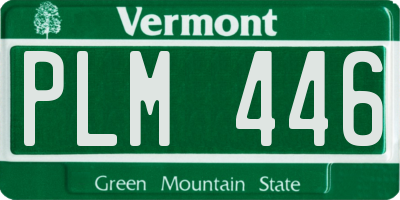 VT license plate PLM446