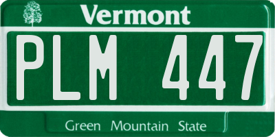 VT license plate PLM447