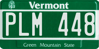 VT license plate PLM448
