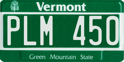 VT license plate PLM450
