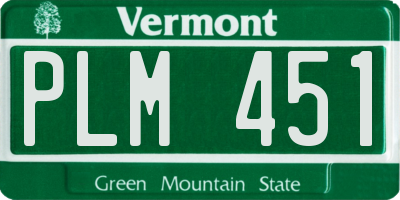 VT license plate PLM451