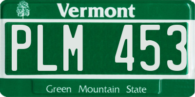 VT license plate PLM453