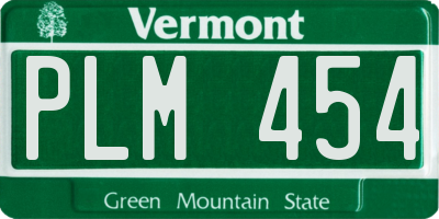 VT license plate PLM454