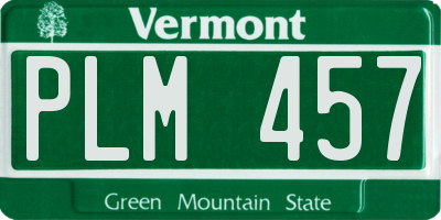 VT license plate PLM457