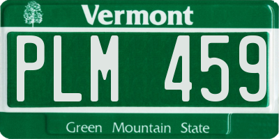 VT license plate PLM459