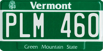 VT license plate PLM460