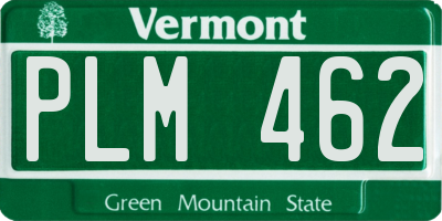 VT license plate PLM462