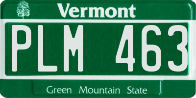 VT license plate PLM463