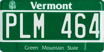 VT license plate PLM464