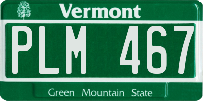 VT license plate PLM467