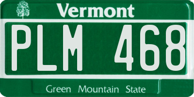 VT license plate PLM468