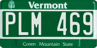 VT license plate PLM469