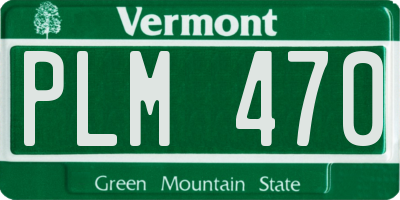 VT license plate PLM470