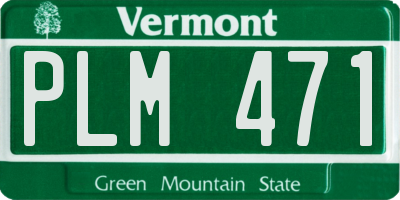 VT license plate PLM471