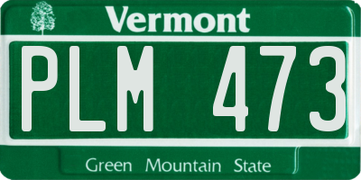 VT license plate PLM473