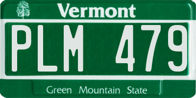 VT license plate PLM479