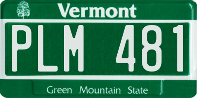 VT license plate PLM481