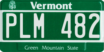 VT license plate PLM482