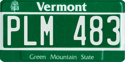 VT license plate PLM483