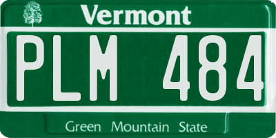 VT license plate PLM484