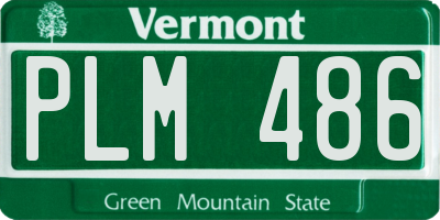 VT license plate PLM486