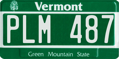 VT license plate PLM487