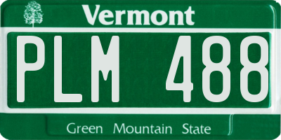 VT license plate PLM488
