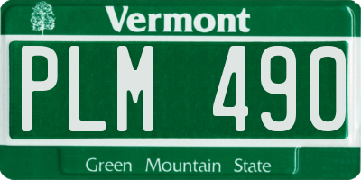 VT license plate PLM490