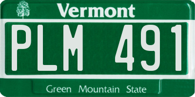 VT license plate PLM491