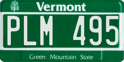 VT license plate PLM495