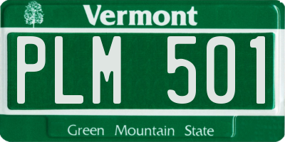 VT license plate PLM501