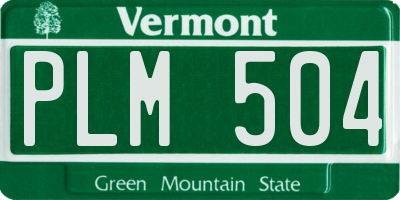 VT license plate PLM504