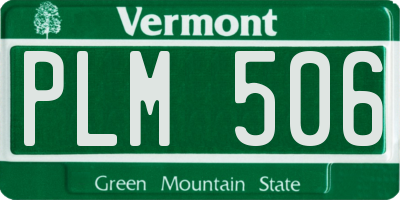 VT license plate PLM506
