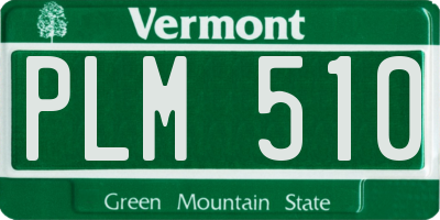 VT license plate PLM510