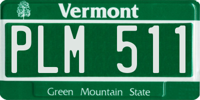 VT license plate PLM511