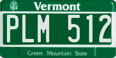 VT license plate PLM512