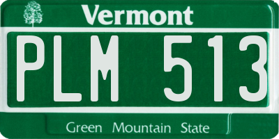 VT license plate PLM513