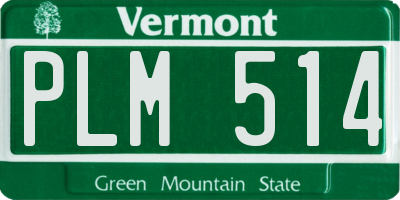 VT license plate PLM514