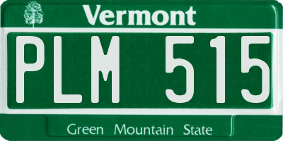 VT license plate PLM515