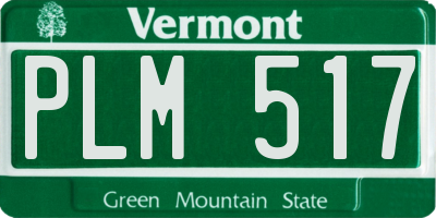 VT license plate PLM517