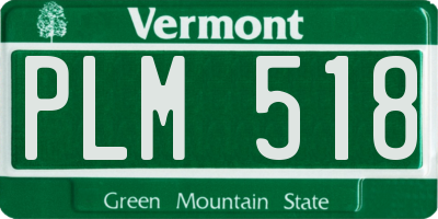 VT license plate PLM518