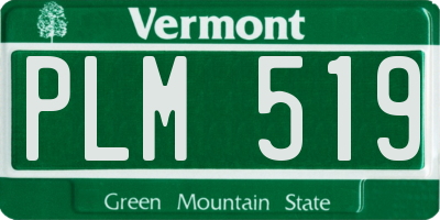 VT license plate PLM519