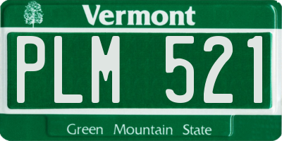 VT license plate PLM521