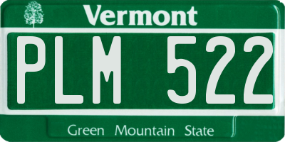 VT license plate PLM522
