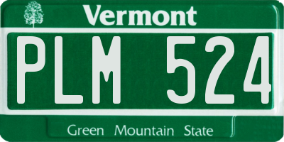 VT license plate PLM524