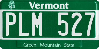 VT license plate PLM527