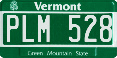 VT license plate PLM528